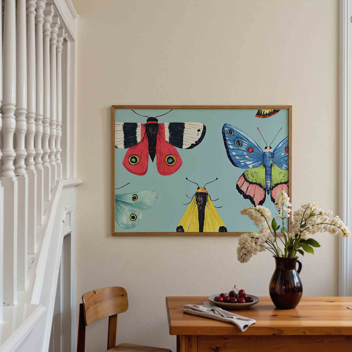 Gekleurde vlinders – dieren poster in liggend formaat