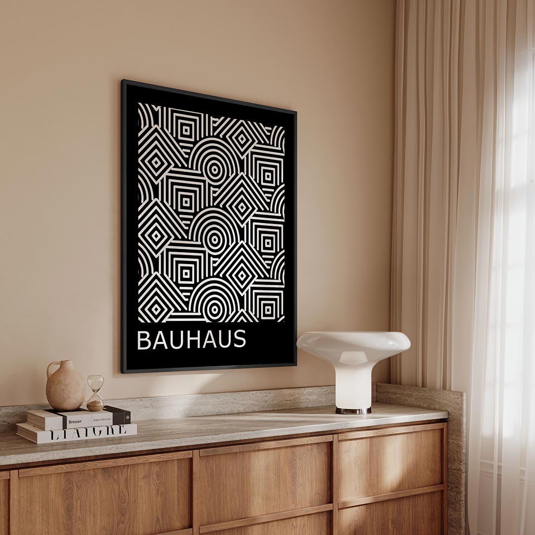 – geometrische Bauhaus poster in staand formaat