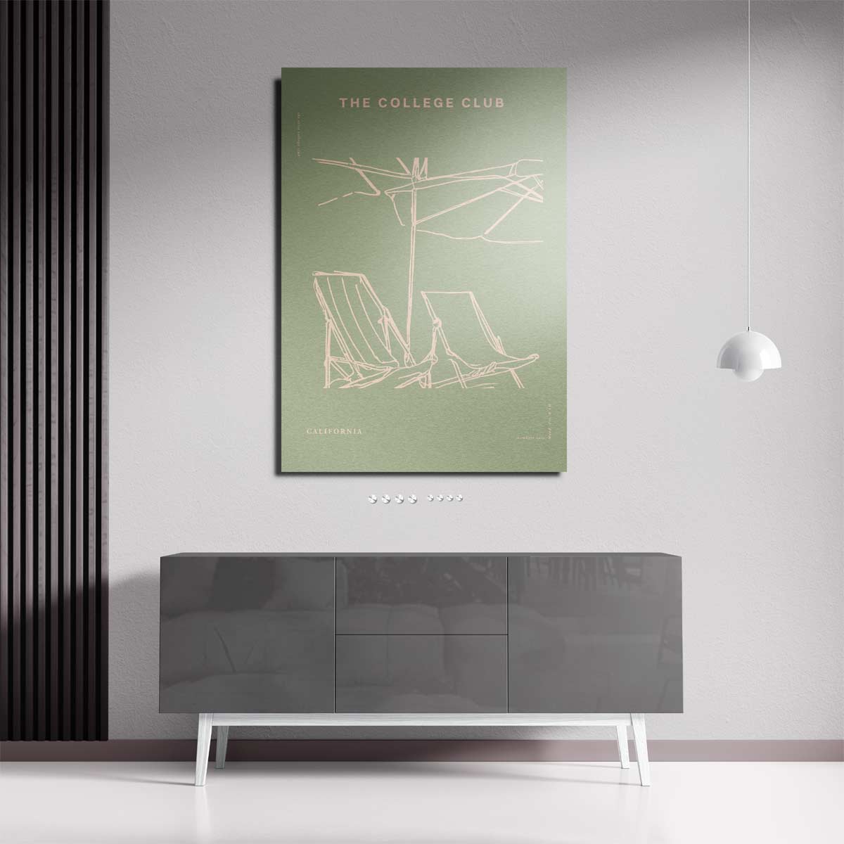 Strandstoelen Onder Parasol – staande wandkunst voor woonkamer of interieur