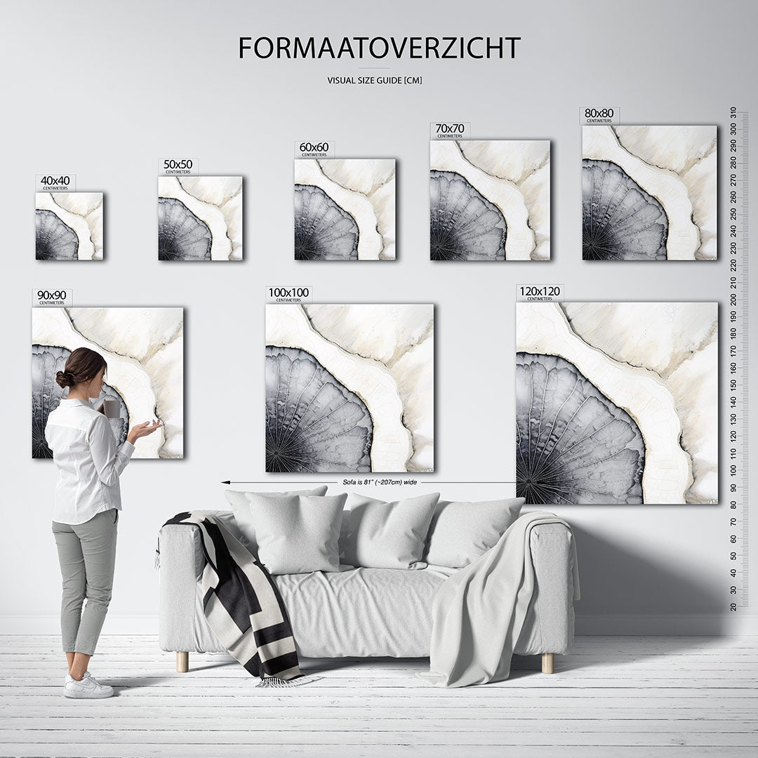 Organische lijnen kunstwerk – materiaalweergave – dit kunstwerk toont vloeiende lijnen en subtiele kleurovergangen. De