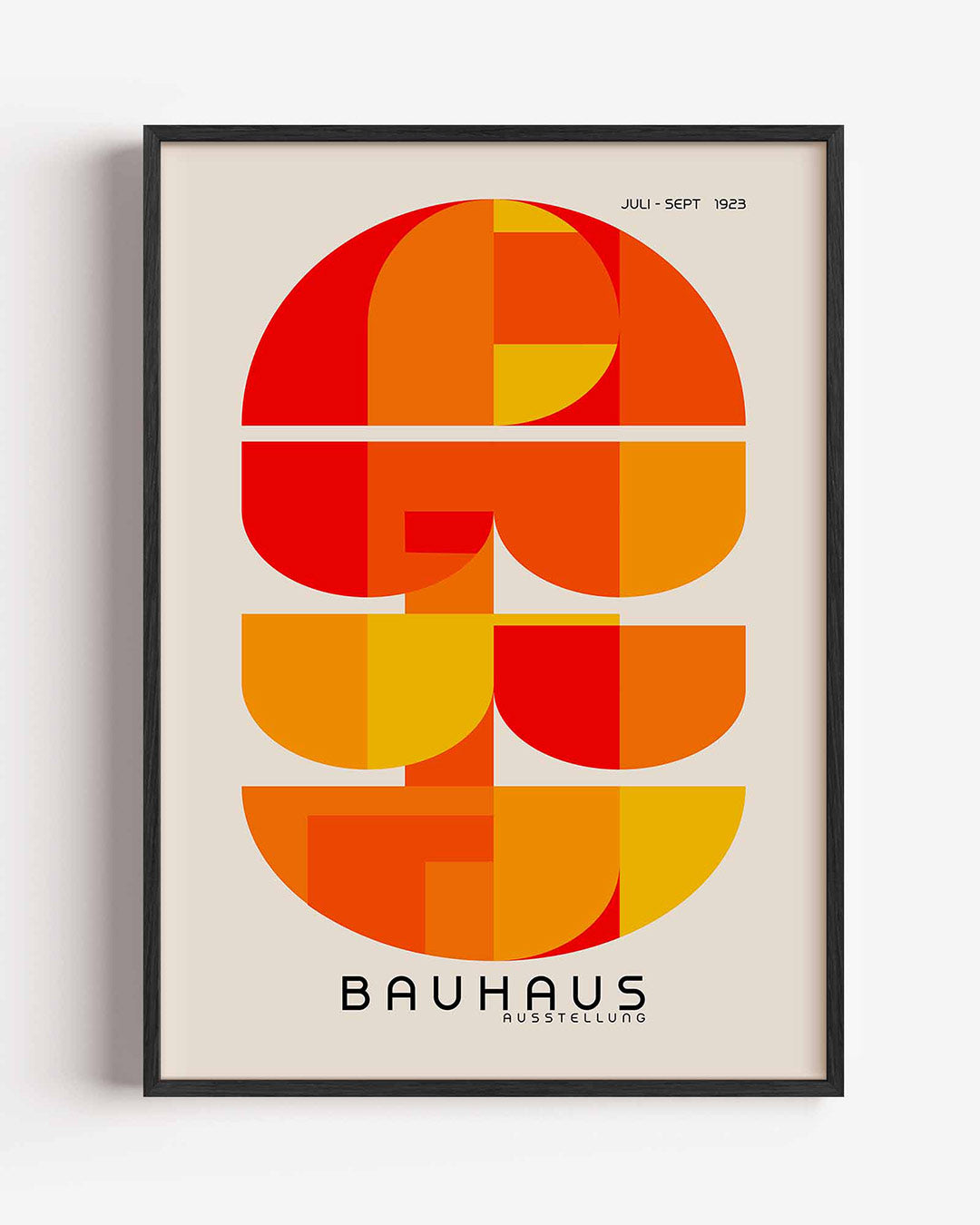 Vormritme en kleur – staande Bauhaus poster als wanddecoratie