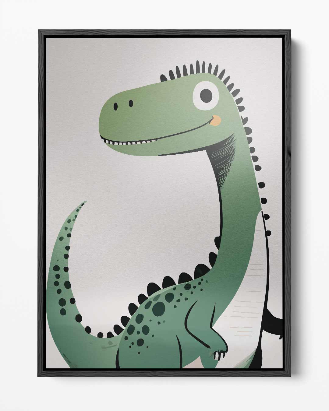 Vrolijke Dino Illustratie – portret kunstwerk als wanddecoratie