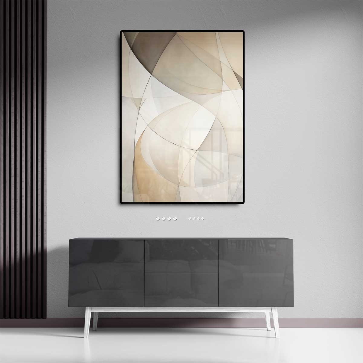 Subtiele Neutrale Golven – staand kunstwerk voor modern interieur
