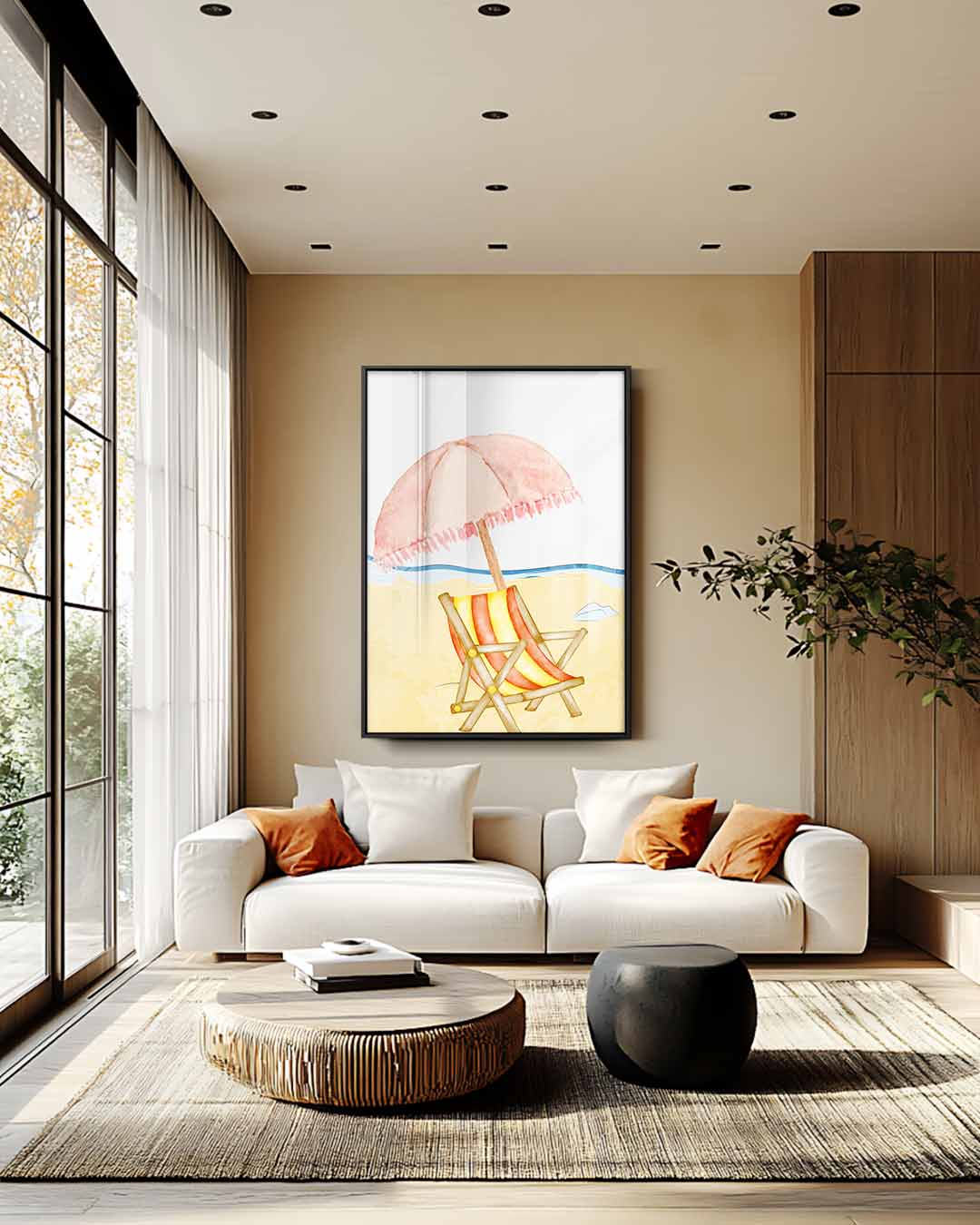 Zomerse Stranddag – staand kunstwerk voor modern interieur