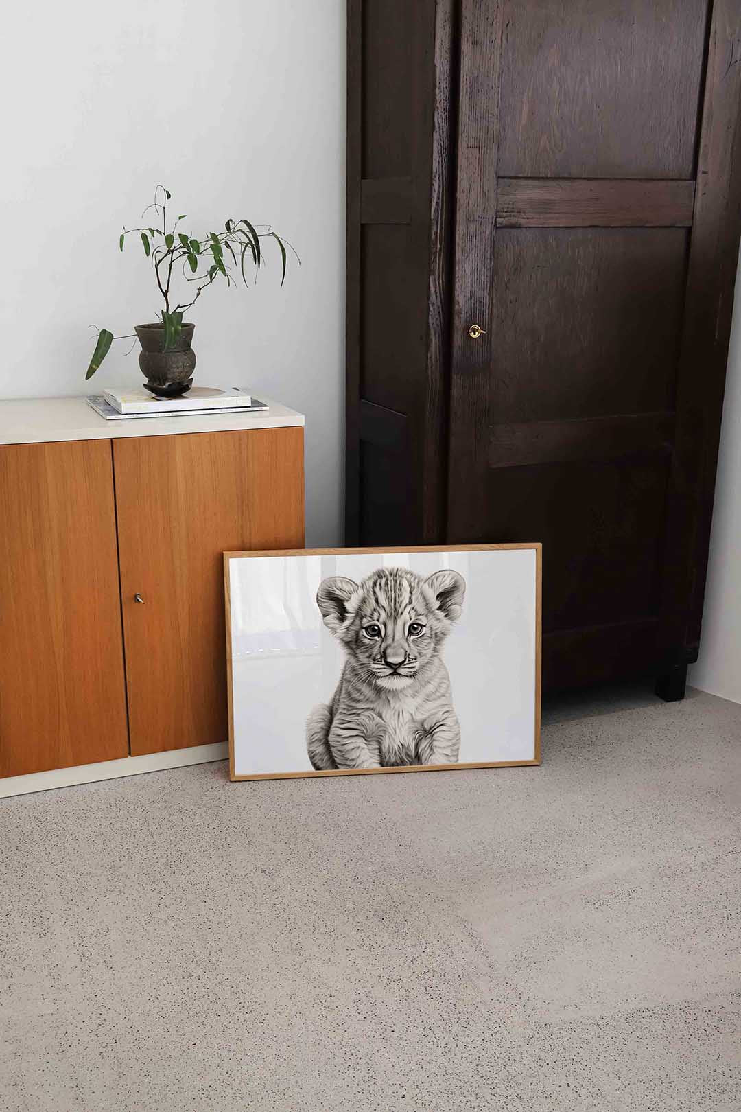 Leeuwenwelp – dierenillustratie als landscape poster