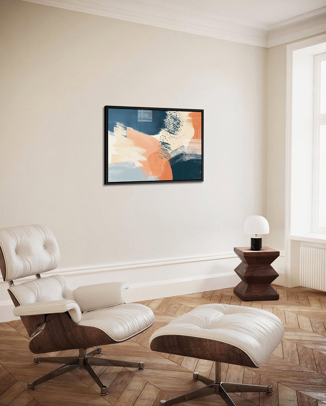 Dynamische kleurencompositie – Blauw – alternatieve weergave van het kunstwerk