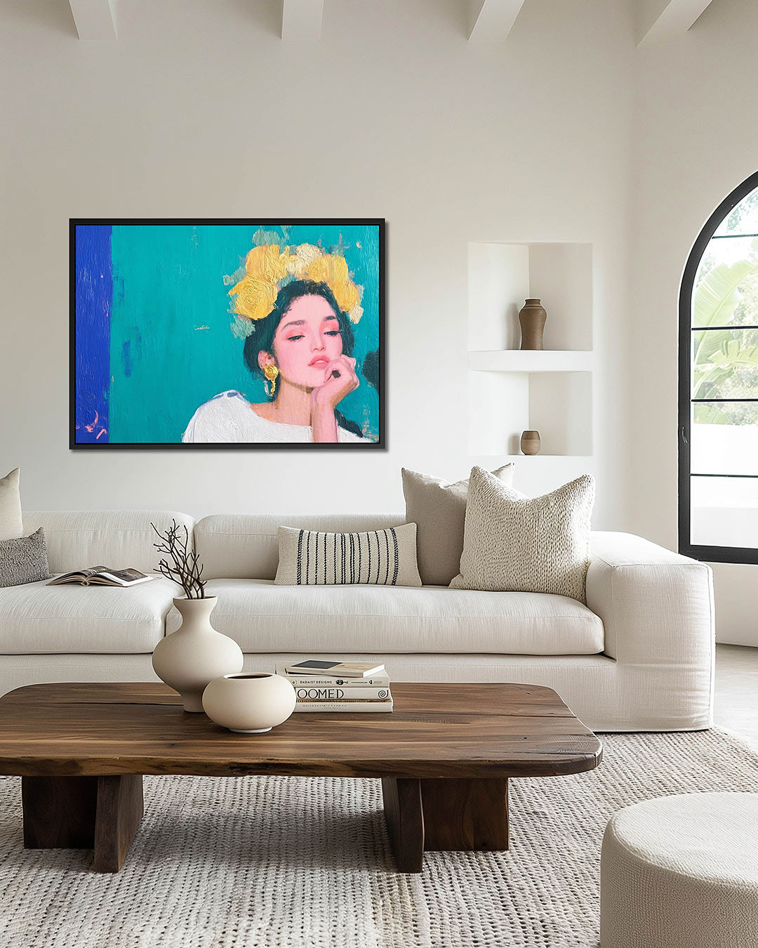Dromerige portret – Portret kunstwerk – wanddecoratie in interieur