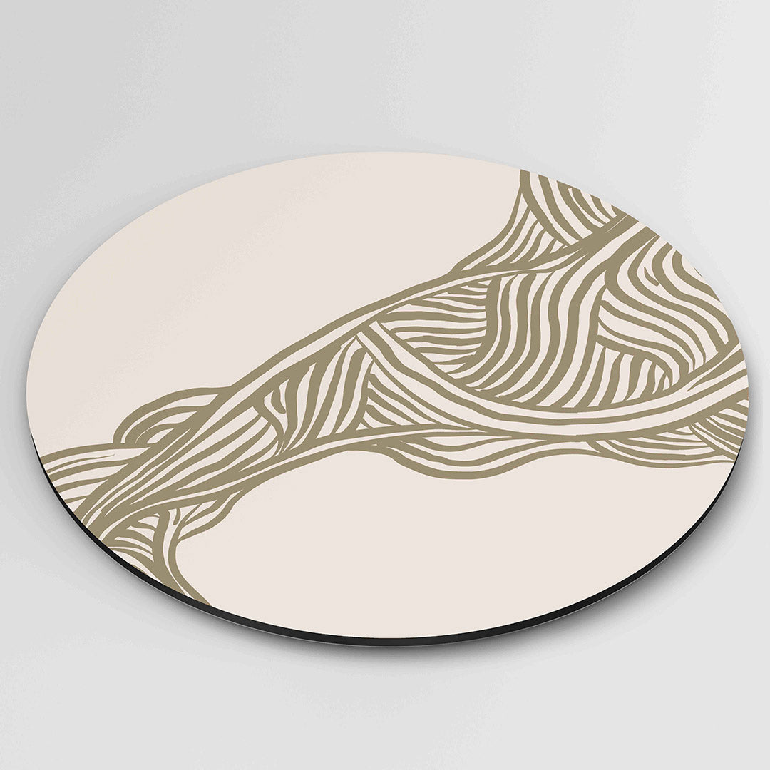 Organische lijnen – ronde wanddecoratie met abstract ontwerp