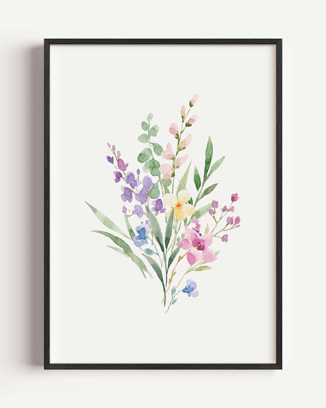 Romantische Bloemen Waterverf – kids portret poster als wanddecoratie