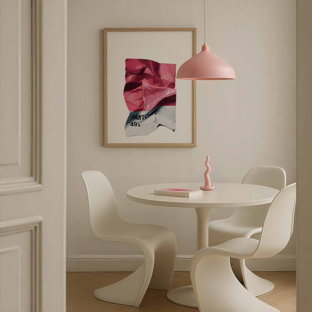 Moderne Abstracte Roze – Streetart wandkunst als portret poster