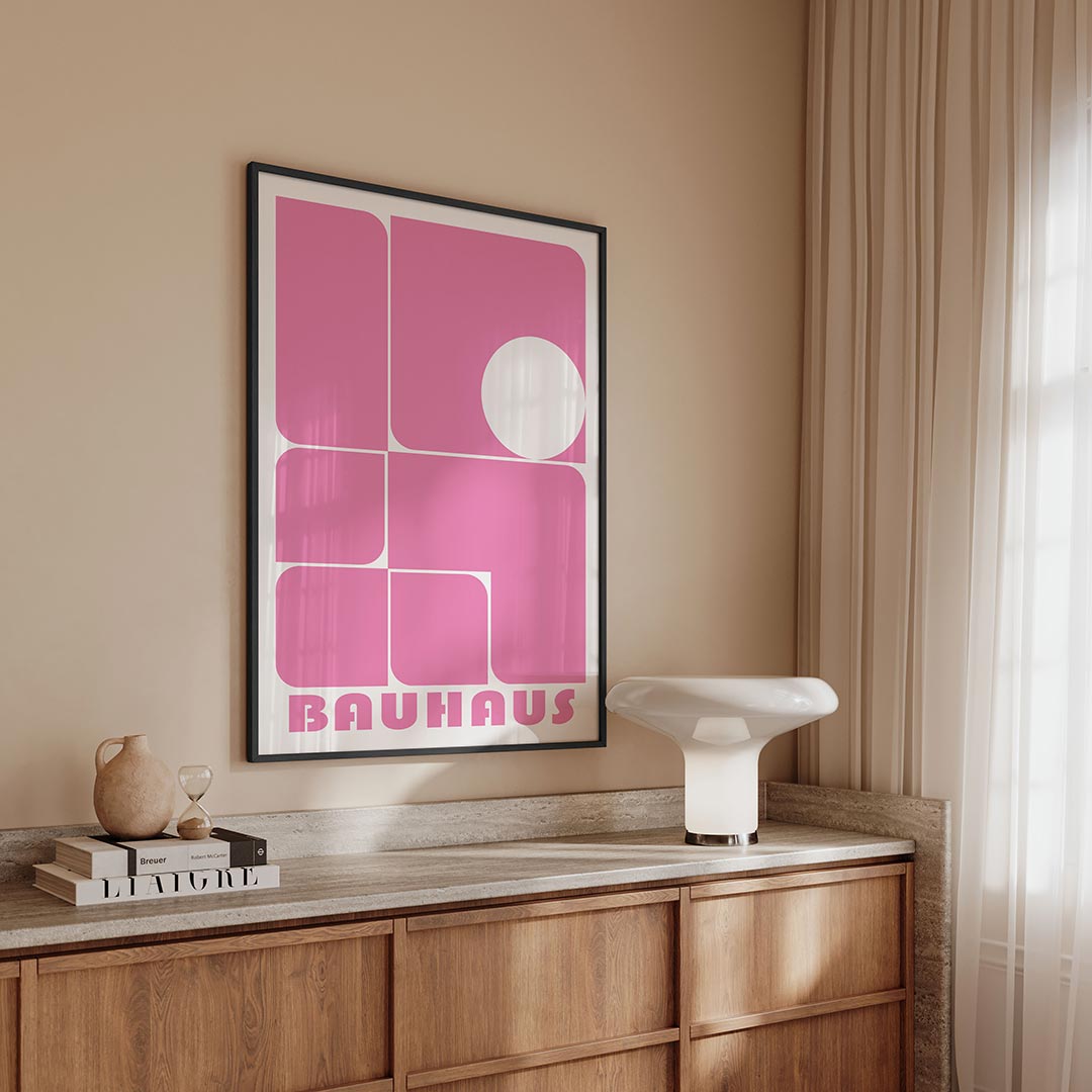 Vormen en vlakken – geometrische Bauhaus poster in staand formaat