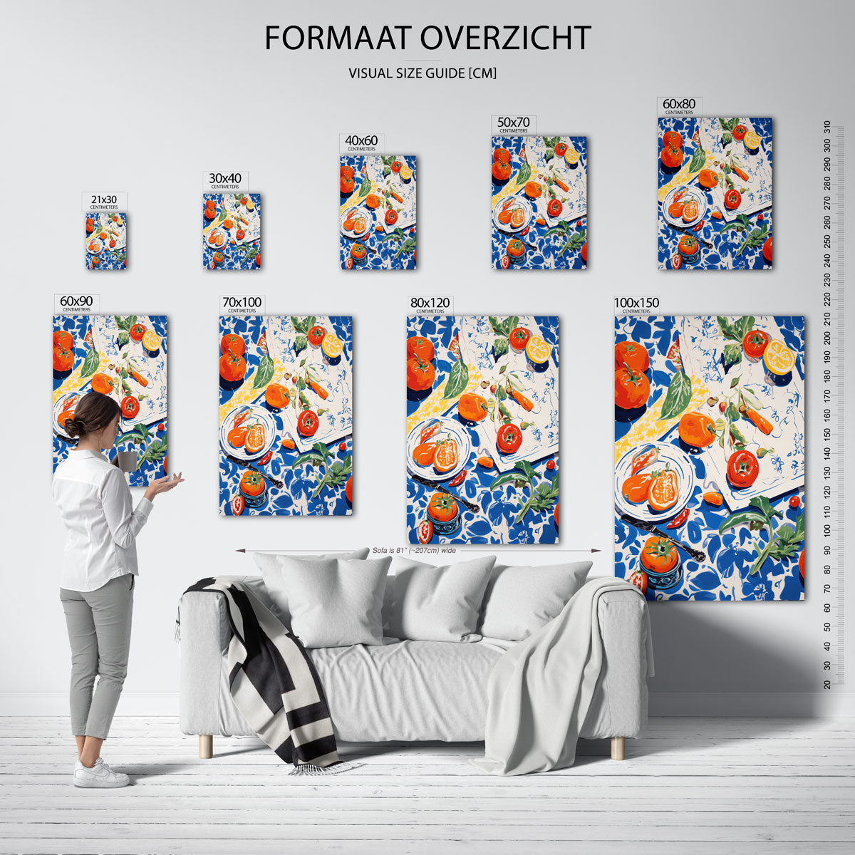 Tomaten en citroen – staande muurposter met botanisch thema