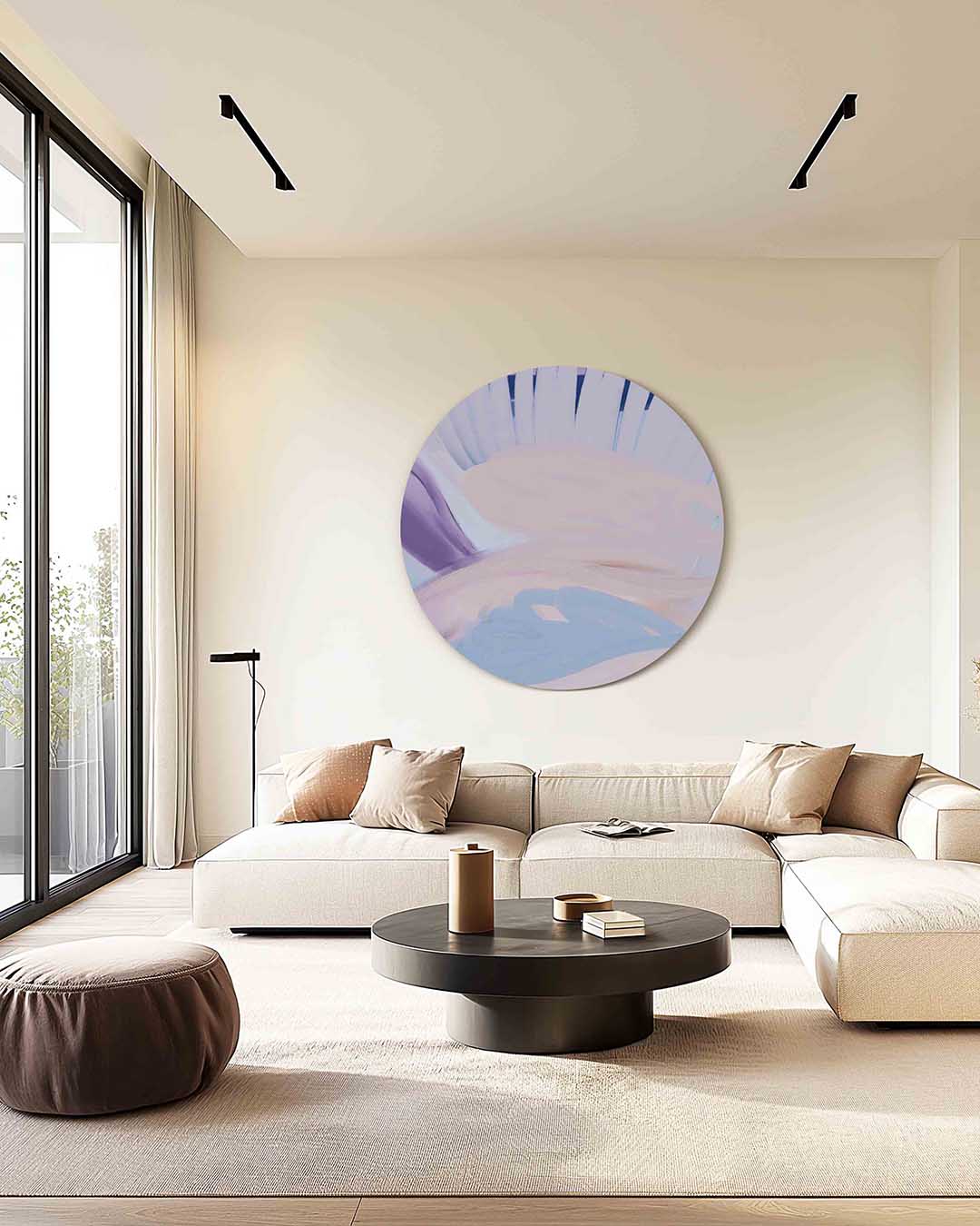 Abstracte – kleurrijke muurcirkel als ronde wanddecoratie