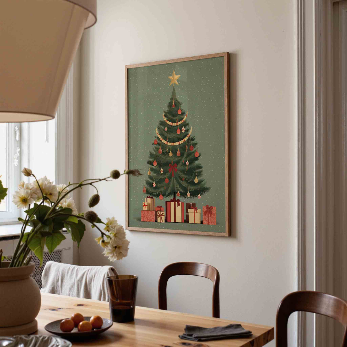 Kerstboom met cadeaus – kerstposter in staand formaat