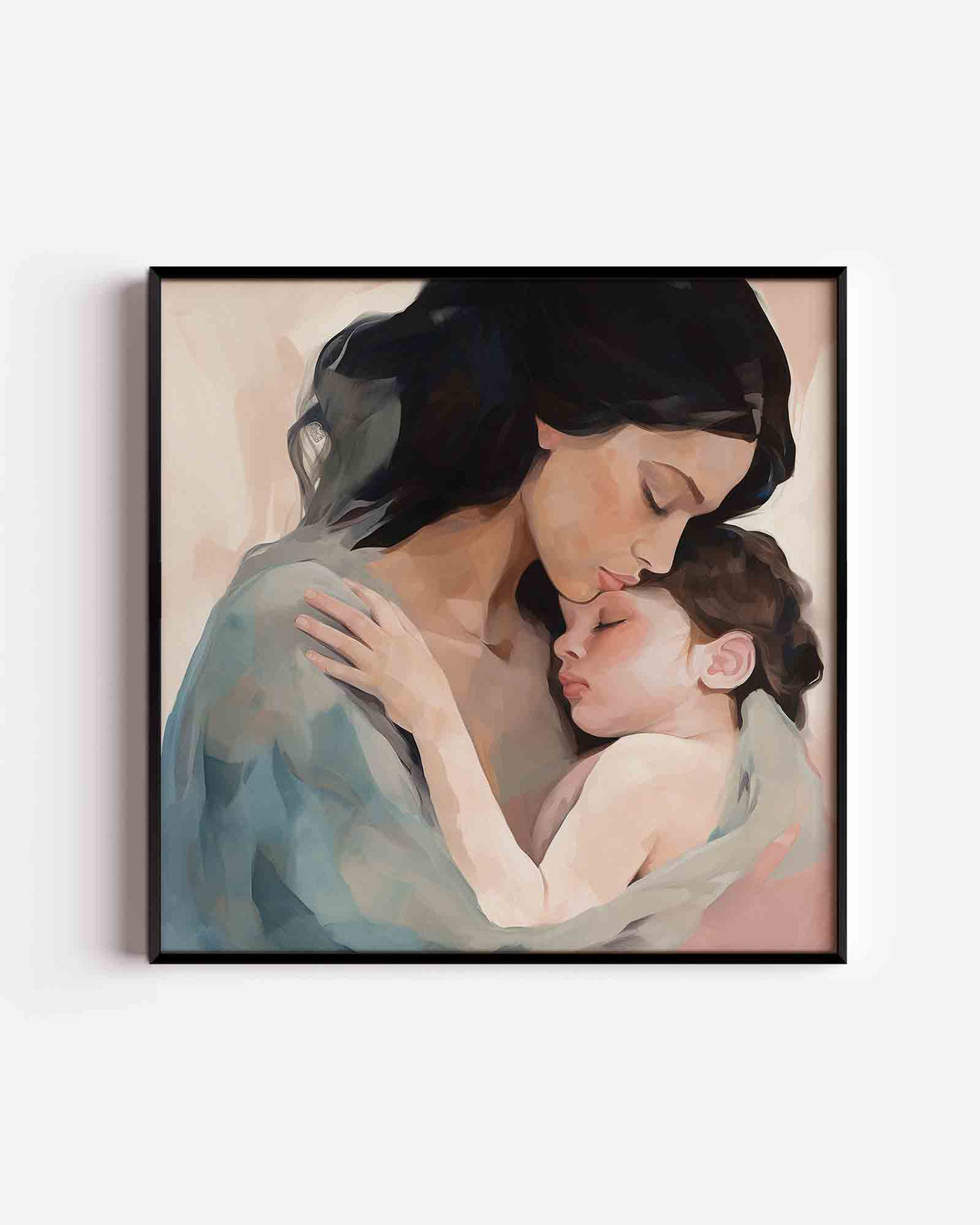 Moeder en kind – vrouwelijk portret als vierkante poster