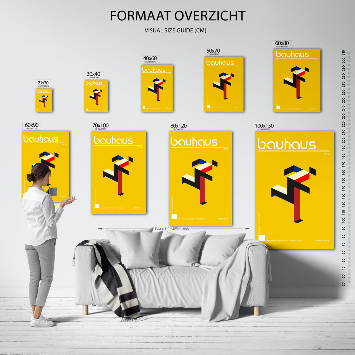Vorm en kleur – geometrische poster in Bauhaus-stijl van WallArtistic