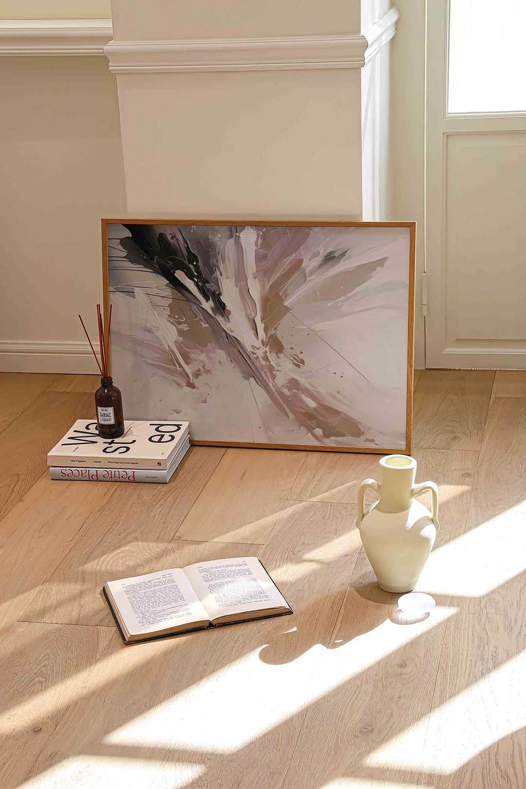 Abstracte vormen – liggende abstracte wanddecoratie van WallArtistic