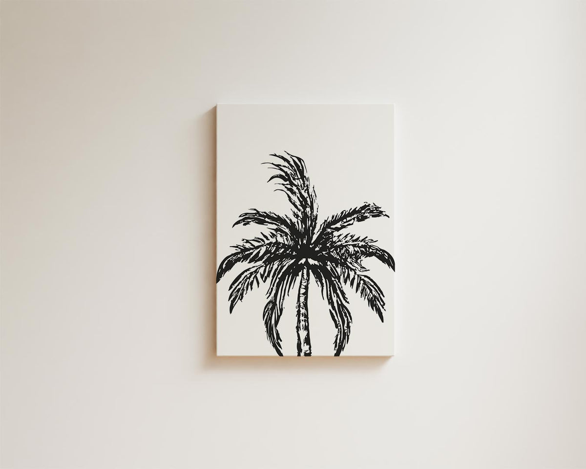 Zwart-Wit Palm Boom – modern portret kunstwerk van WallArtistic