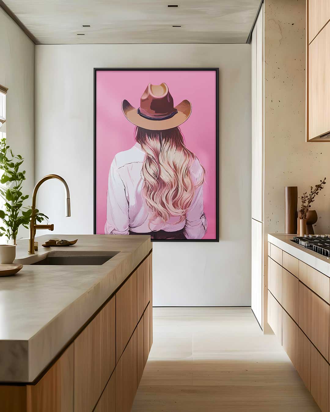 Cowboy Chic – kunstwerk met zwarte baklijst