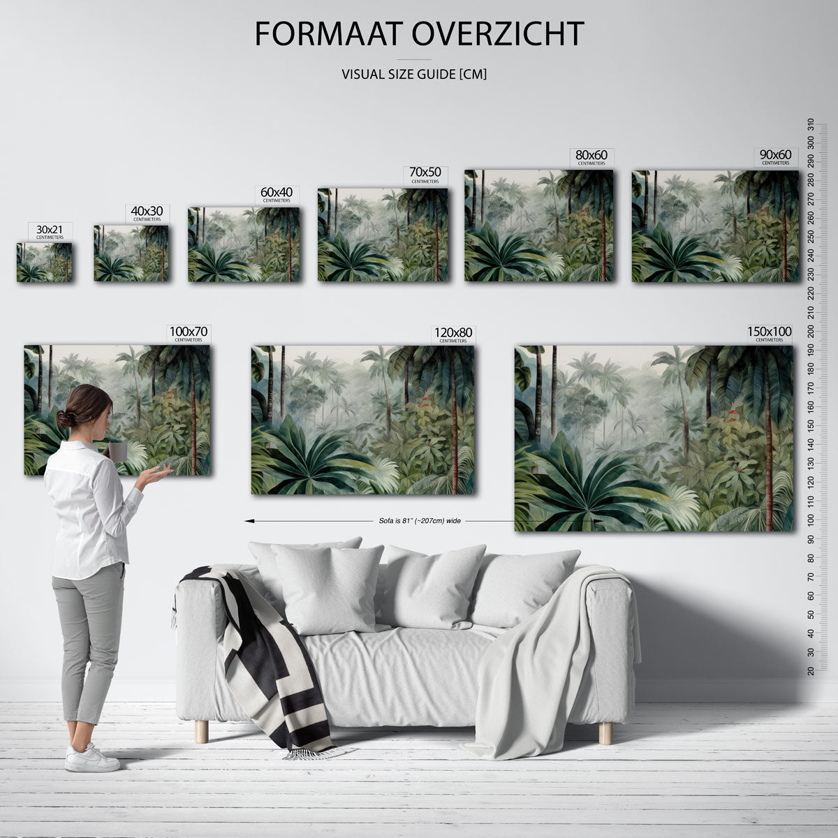 Tropisch bladerdek – liggende muurposter met jungle thema