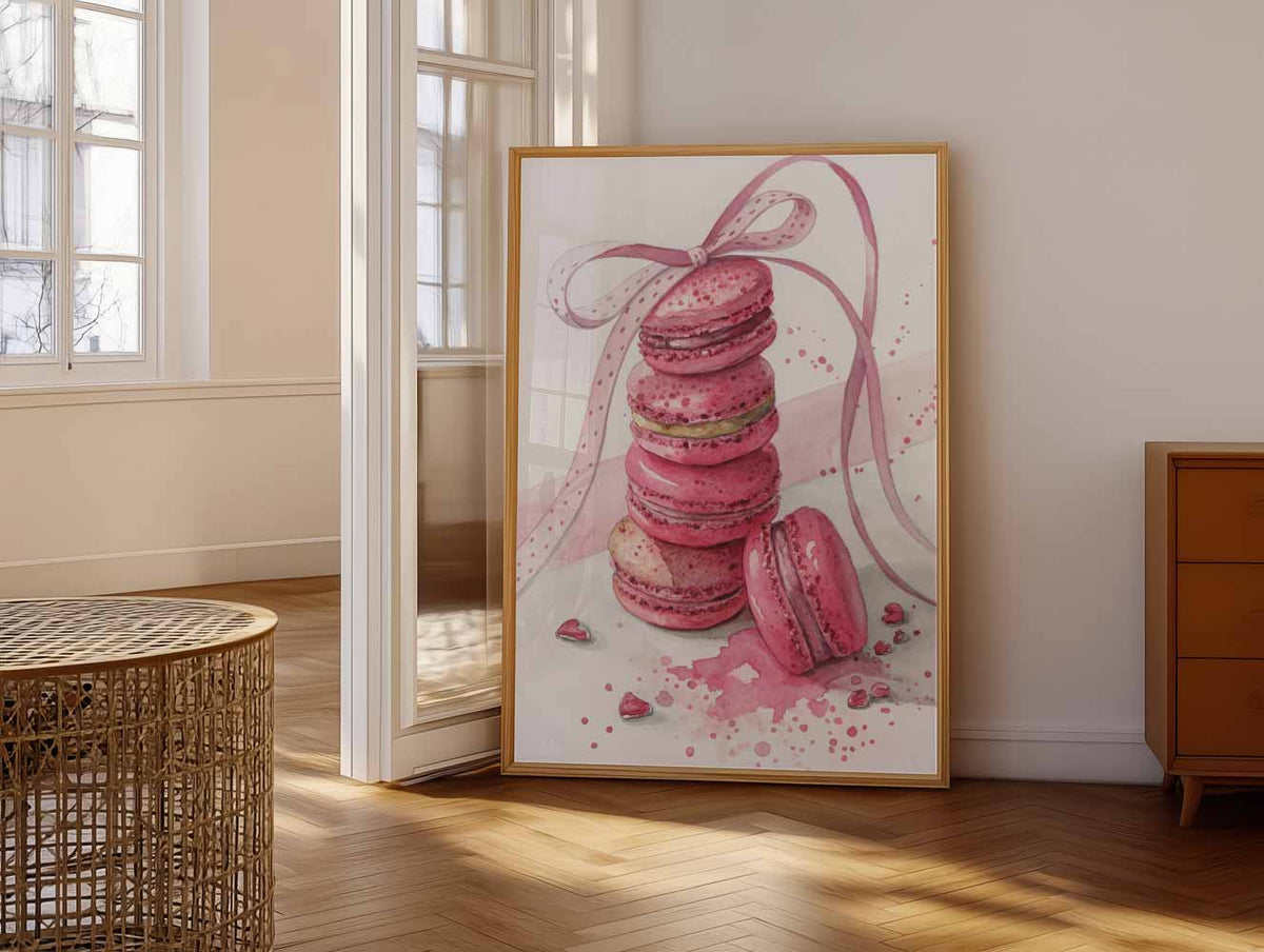 Zoete Macaron Droom – vrolijke paasillustratie als portret poster