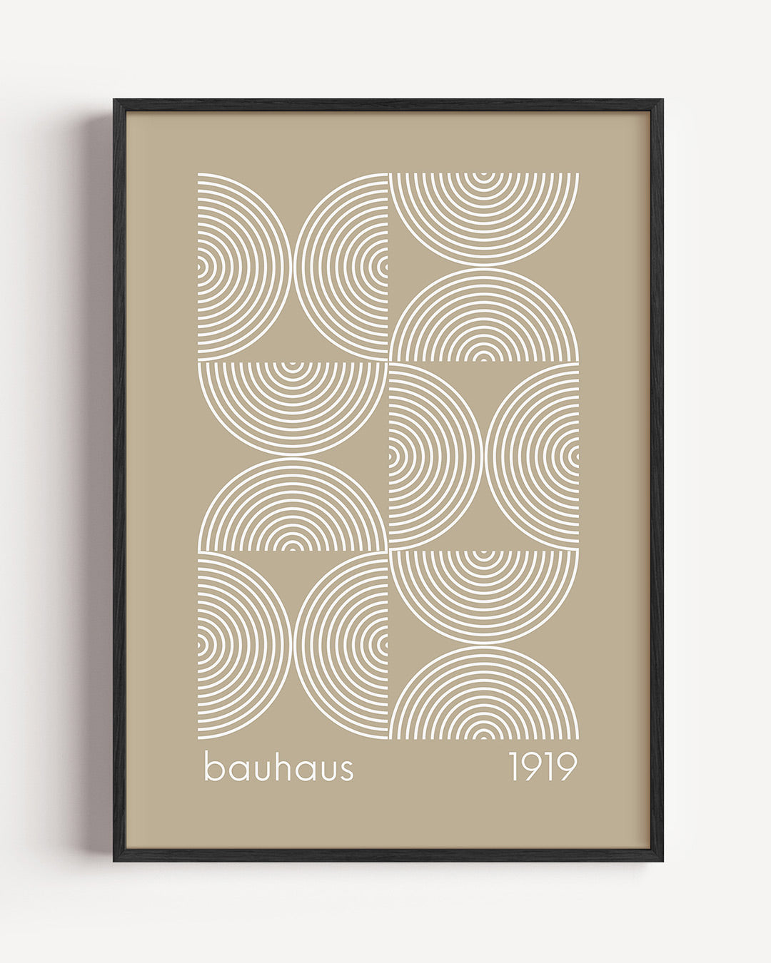 Cirkelpatroon en lijnen – staande Bauhaus poster als wanddecoratie