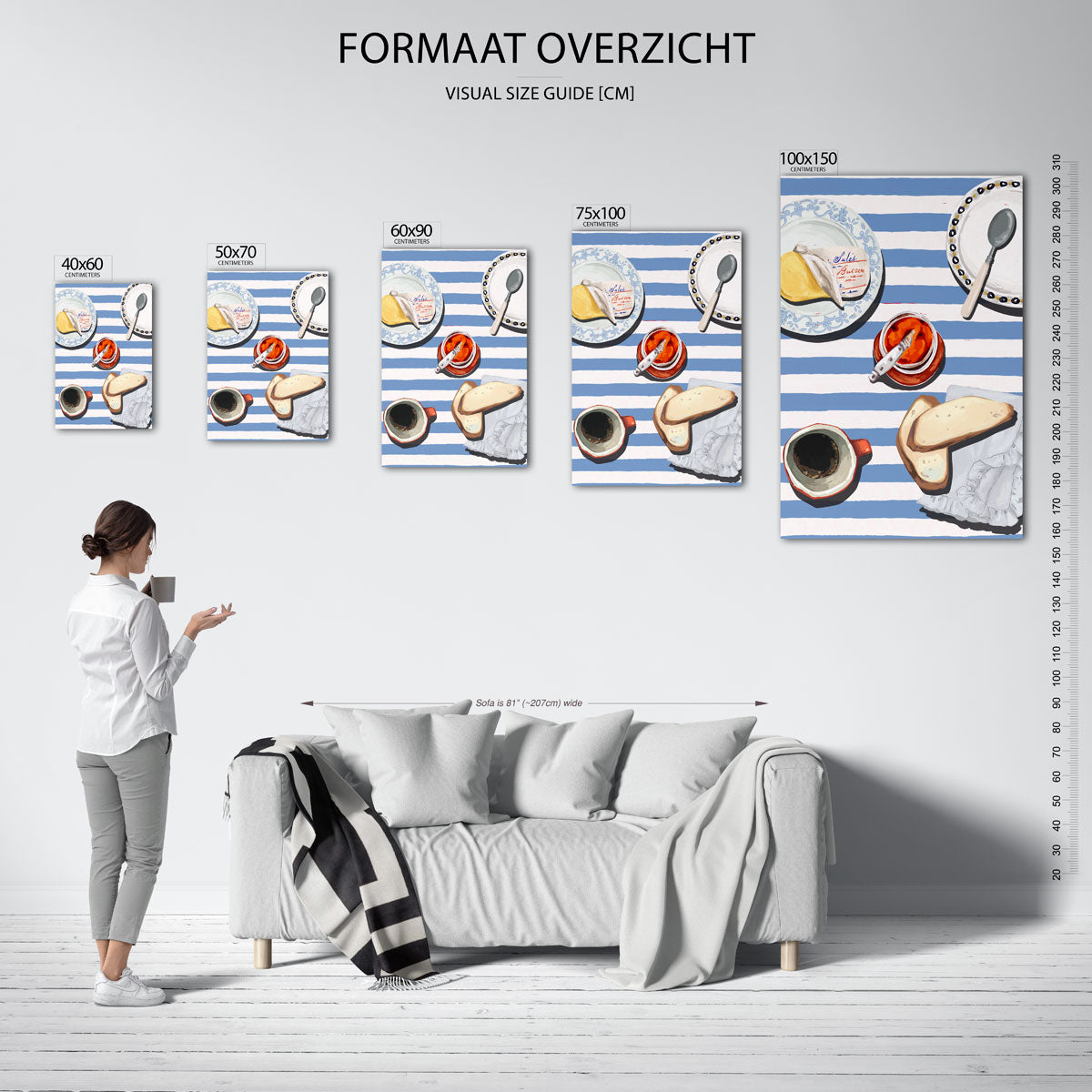 Ontbijt op tafel – staand wanddecoratie kunstwerk