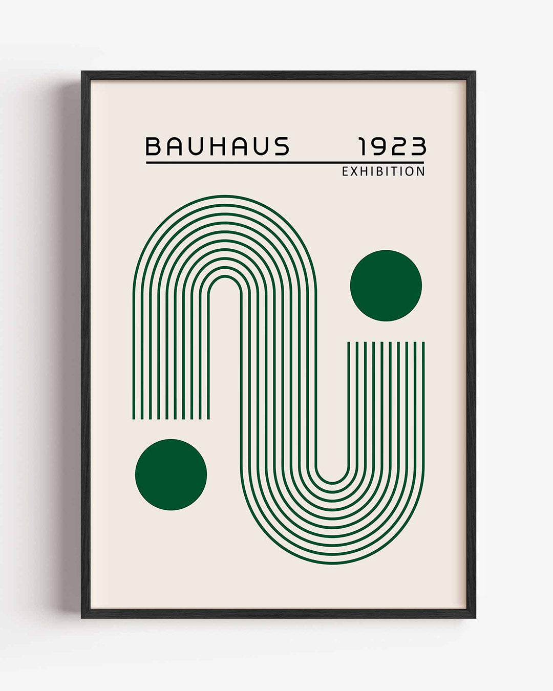 Lijnen en cirkel – staande Bauhaus poster als wanddecoratie