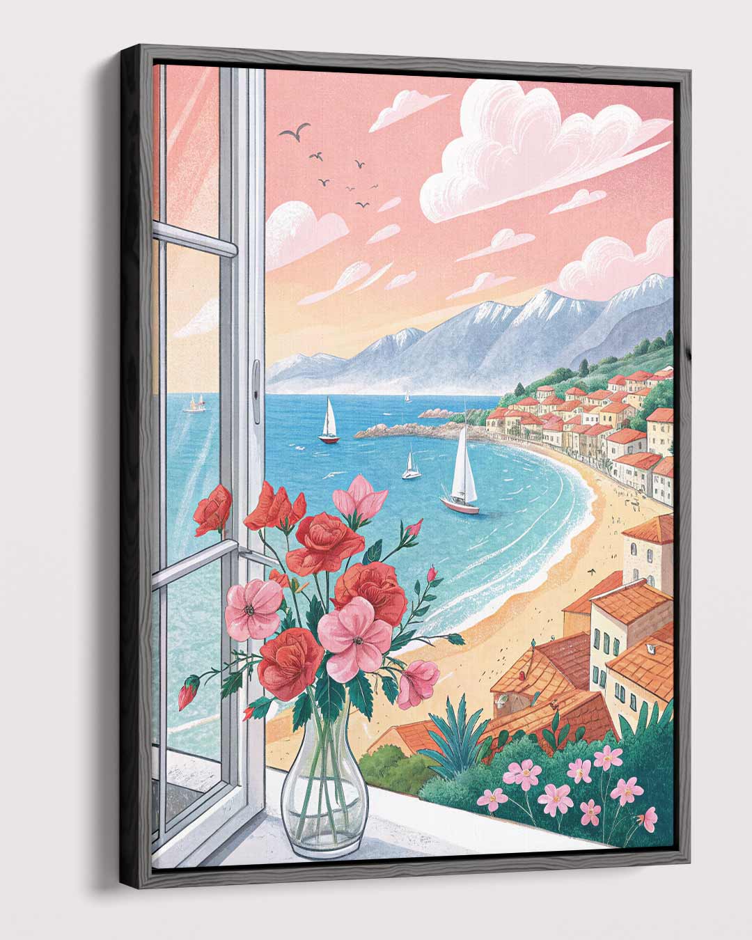 Uitzicht aan de Middellandse Zee – dibond kunstwerk als wanddecoratie