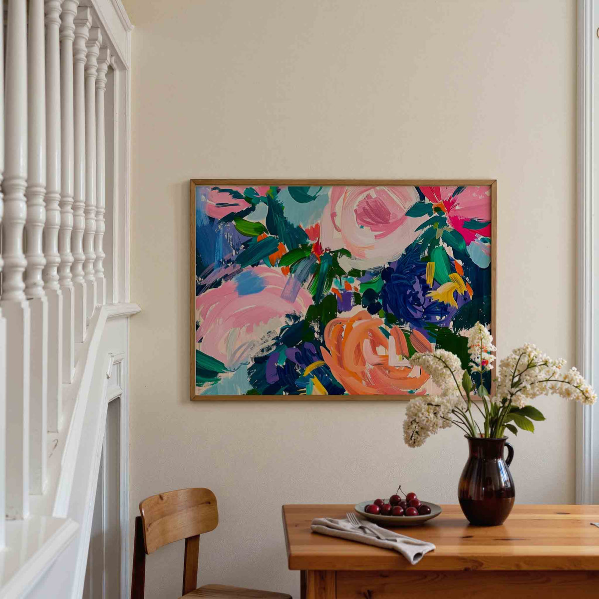 Bloemen en bladeren – botanische poster in liggend formaat