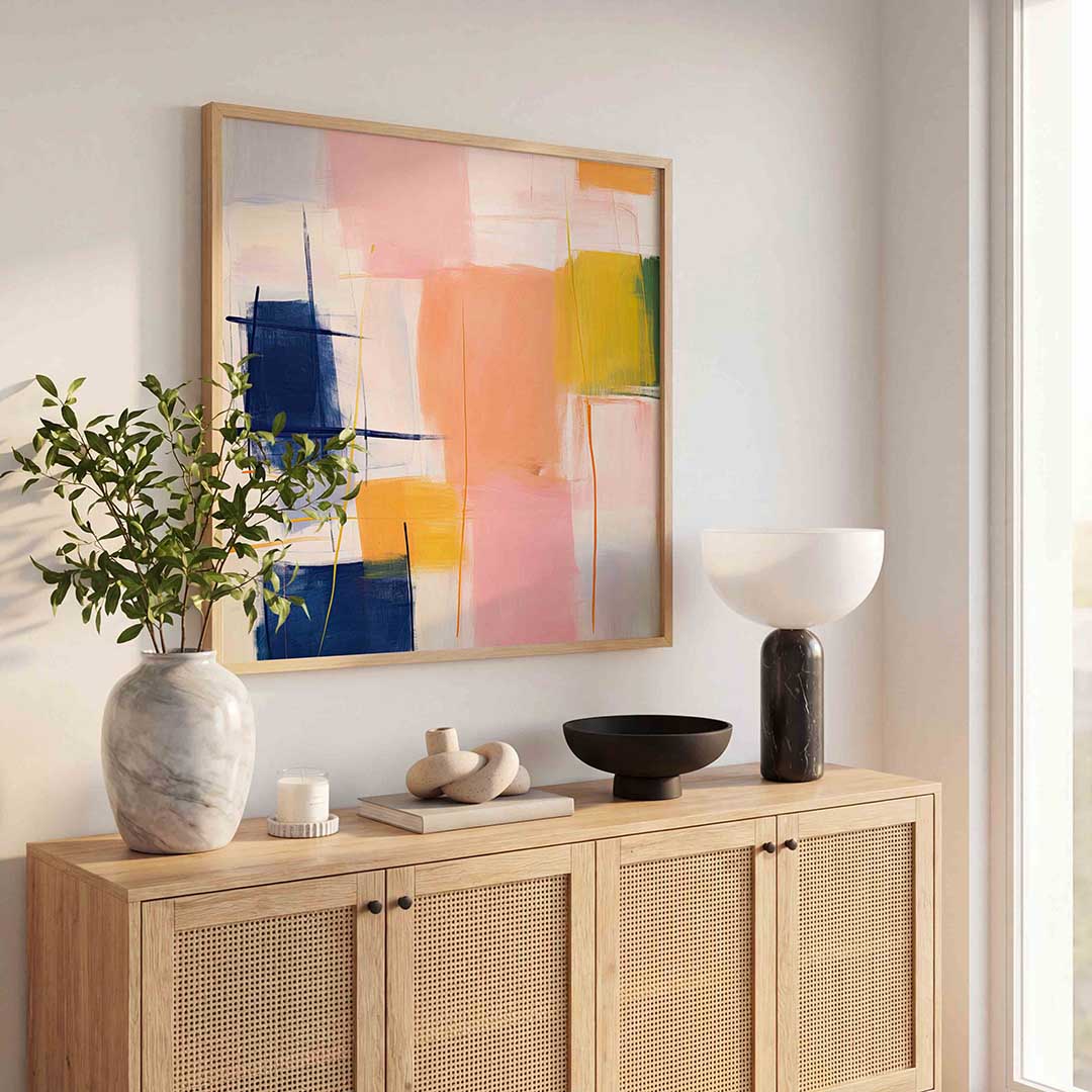 Abstracte vormen – illustratie poster in vierkant formaat