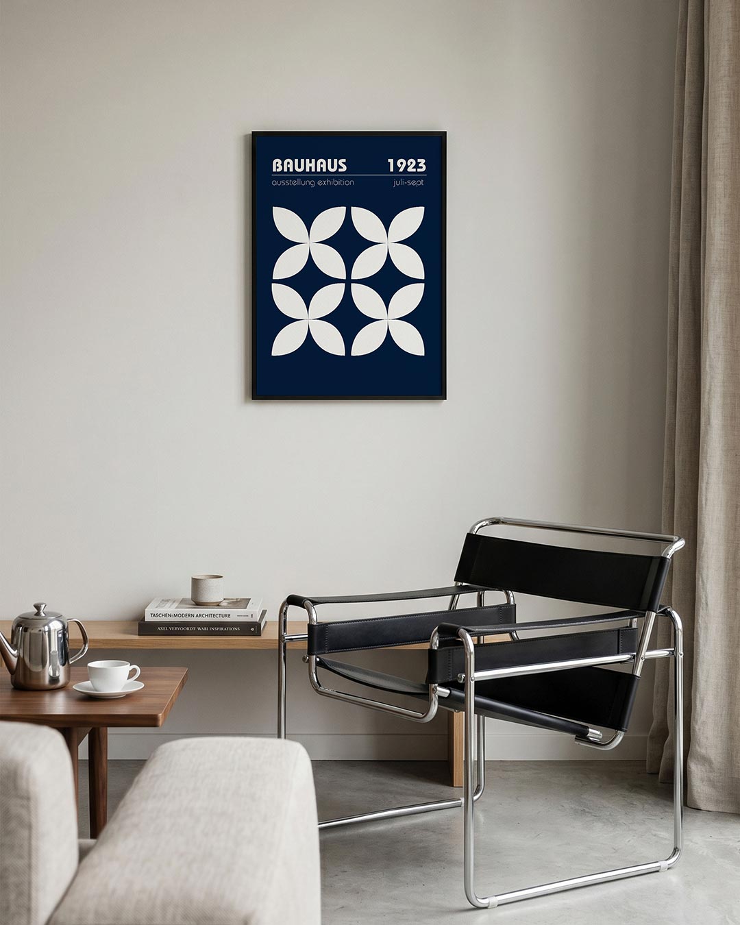 Vormritme en kleur – geometrische Bauhaus poster in staand formaat