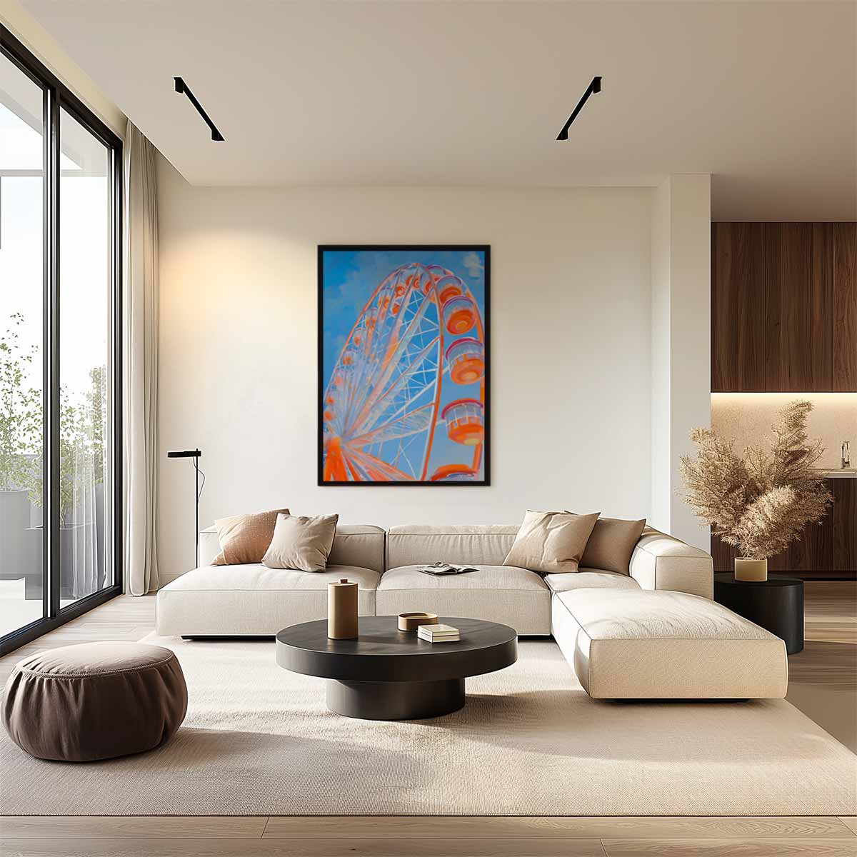 Kleurrijke Reuzenrad Fantasie – plexiglas wanddecoratie in portret formaat