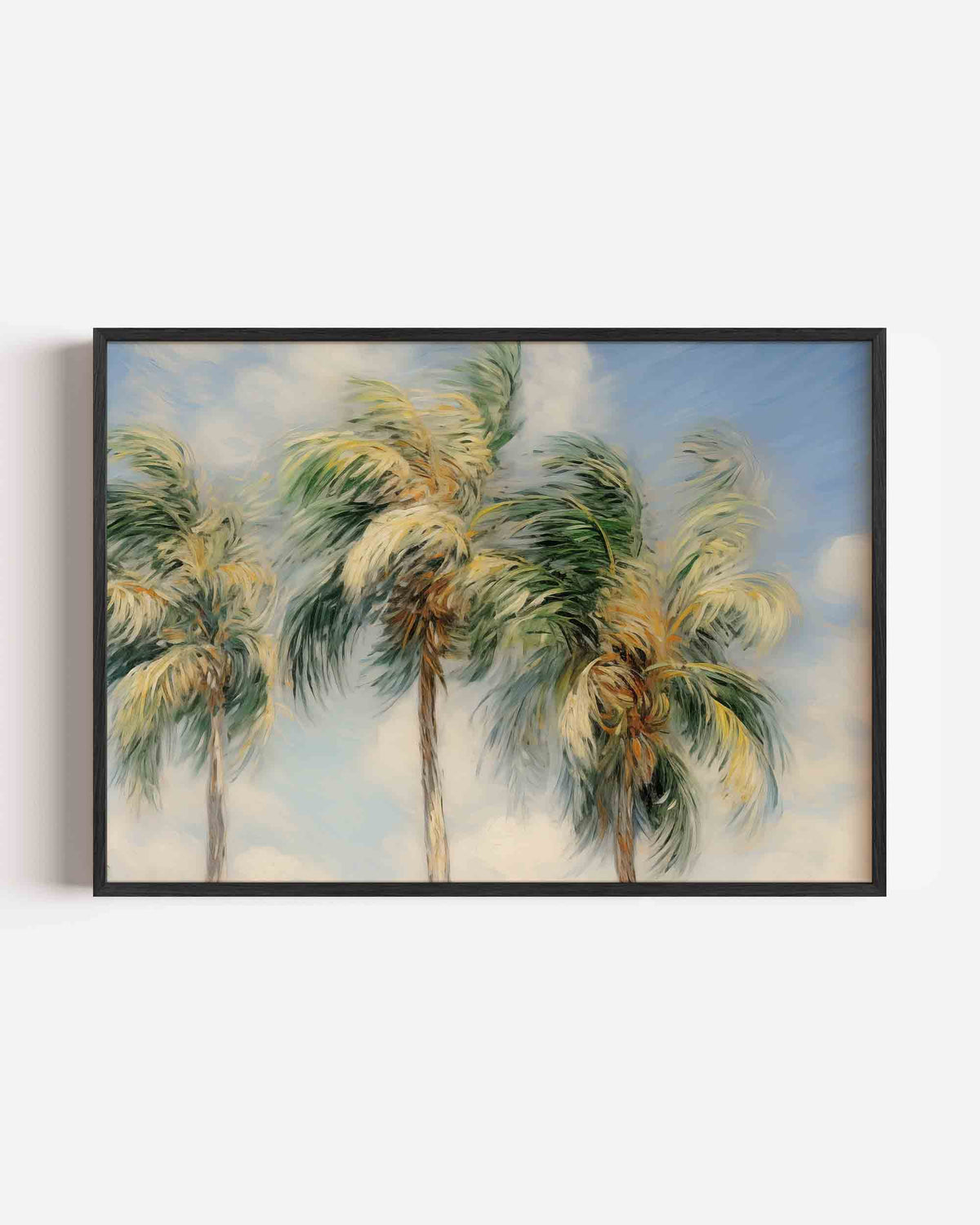Palmbomen in de wind – jungle landscape poster als wanddecoratie
