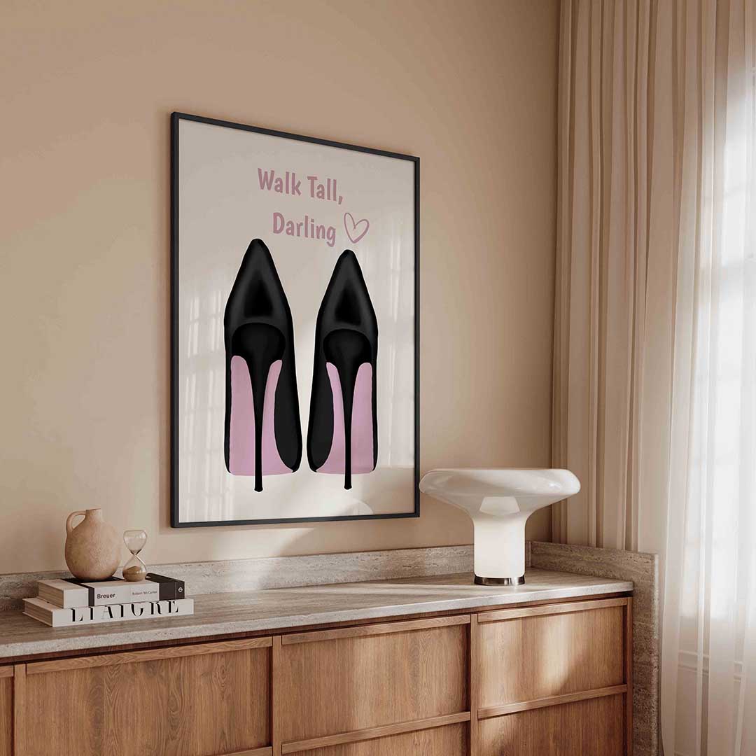 Hoge hakken – kleurrijke Pop Art poster in staand formaat