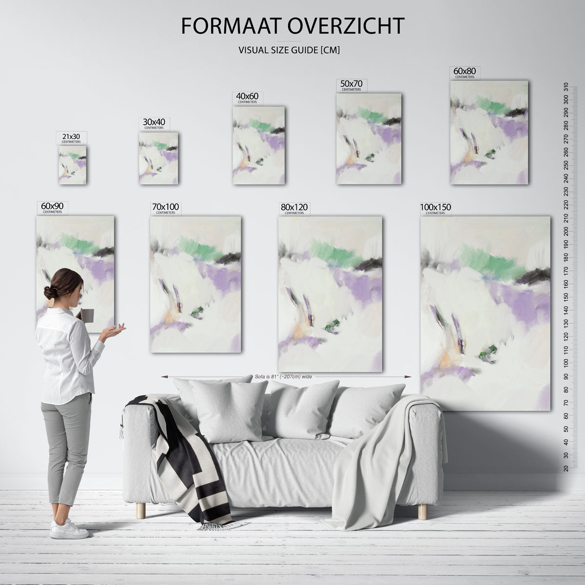 Abstracte vormen – staande muurposter met kunst en design