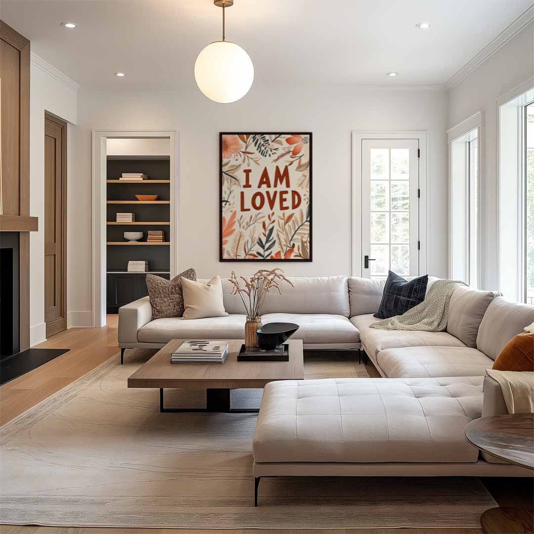 Bloemrijke Boodschap – modern portret kunstwerk van WallArtistic