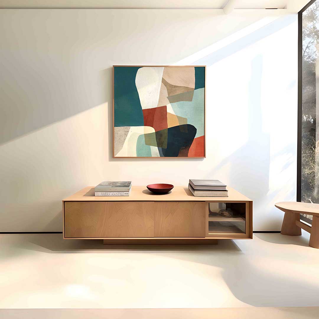 Abstracte vormen – vierkante abstracte wanddecoratie van WallArtistic