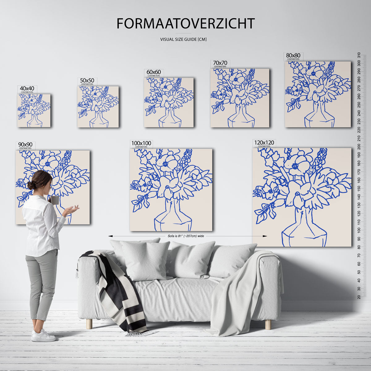 Bloemen in vaas – vierkante muurposter voor keuken of eethoek
