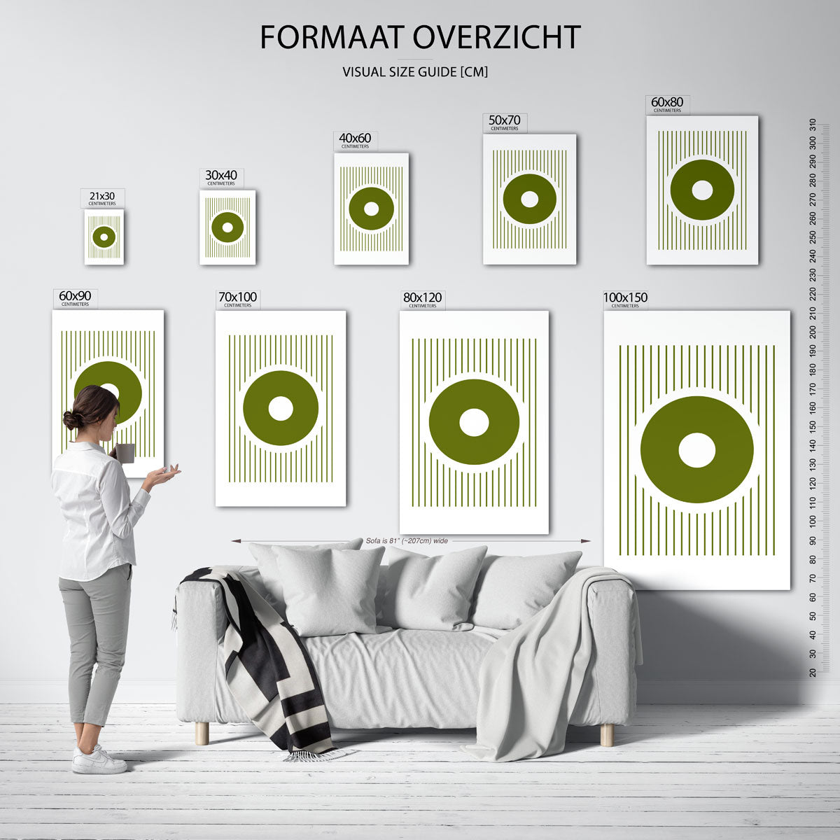 Cirkel en lijnen – Bauhaus poster als moderne geometrische wanddecoratie