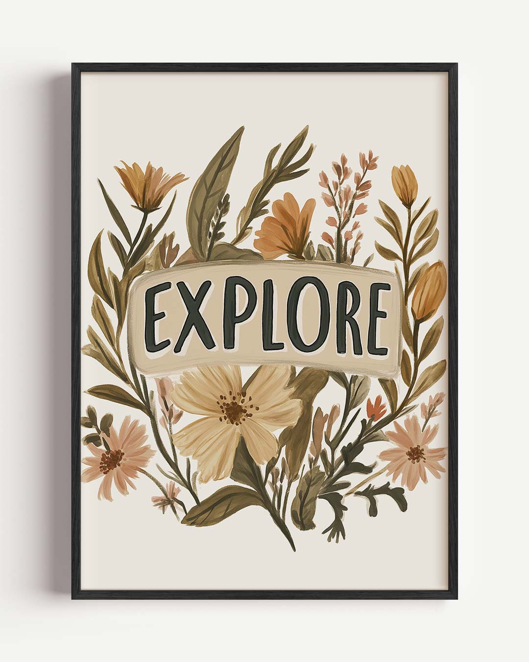 Verken de Wereld Bloemenposter – kids portret poster als wanddecoratie