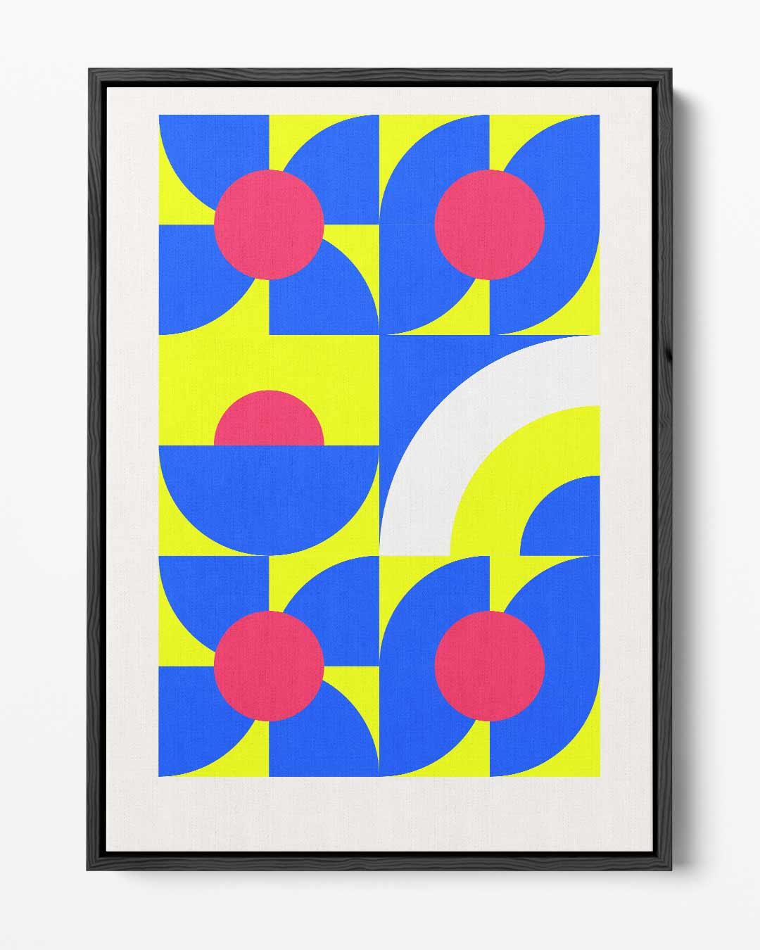 Retro Geometrisch Kleurenfeest – portret kunstwerk als wanddecoratie