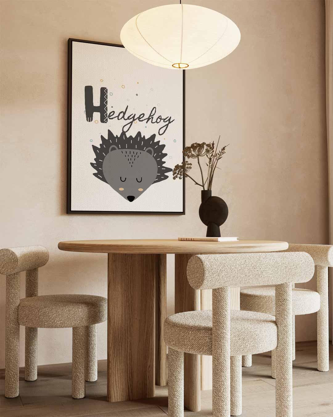 Slapend Egel Portret – staand kunstwerk voor modern interieur