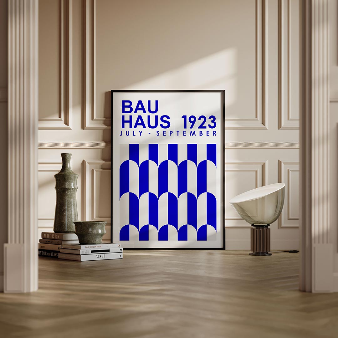 Vormritme en kleur – moderne Bauhaus wandkunst als poster