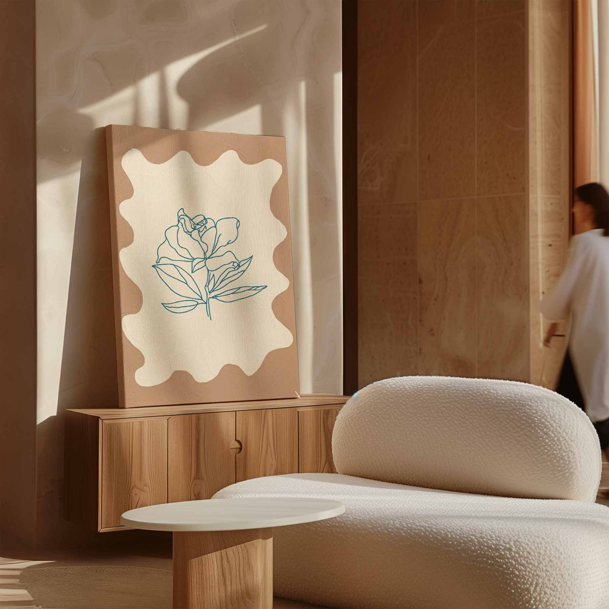 Eenvoudige Bloemenschets – plexiglas kunstwerk als wanddecoratie