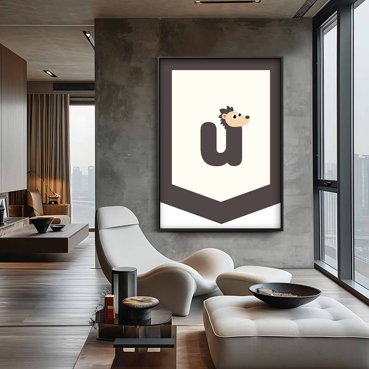 Speelse Egel Wanddecoratie – canvas wanddecoratie in portret formaat