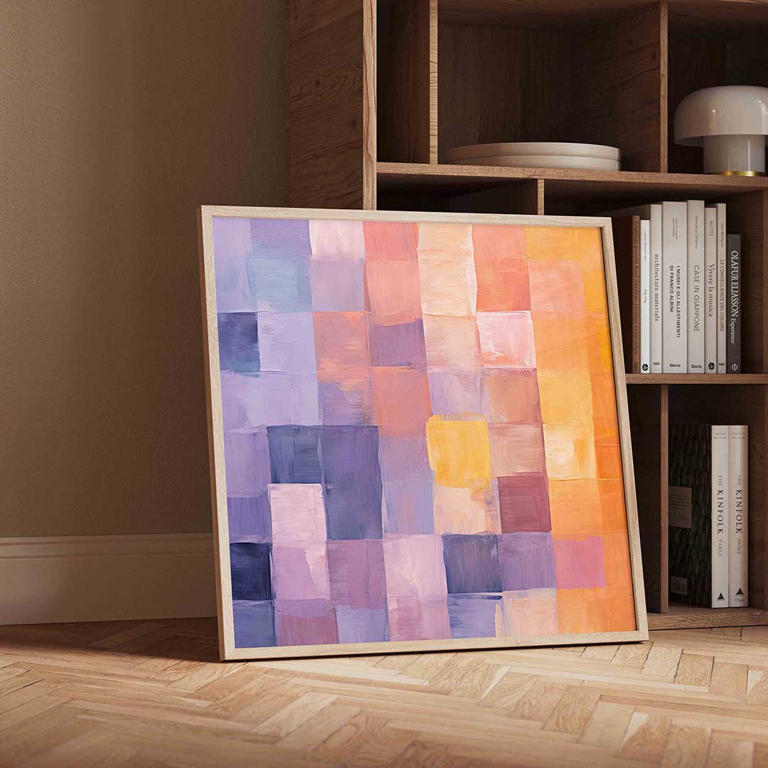 Gekleurde vlakken – geïllustreerde wandkunst als vierkante poster