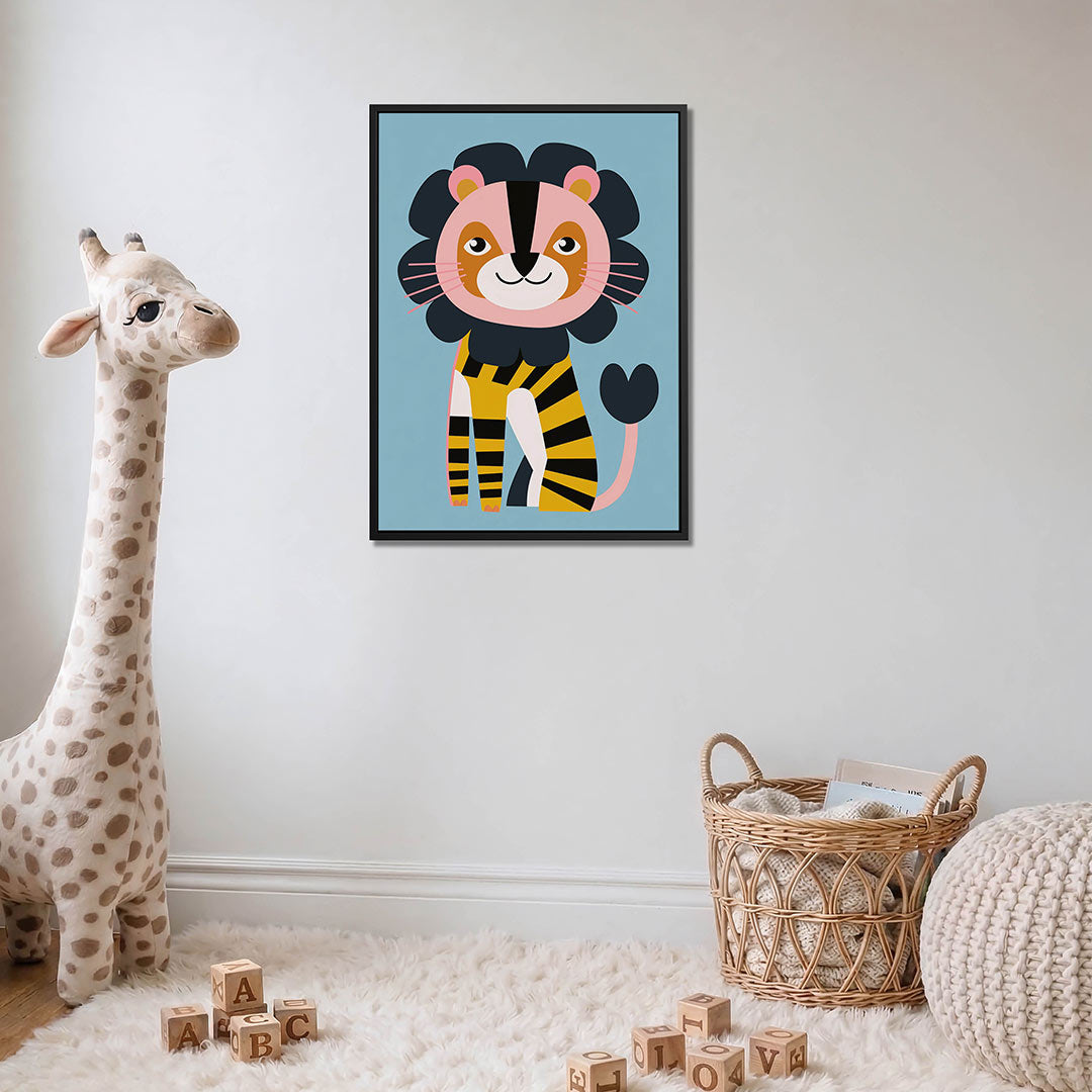 Vrolijke leeuw – moderne staande wandkunst