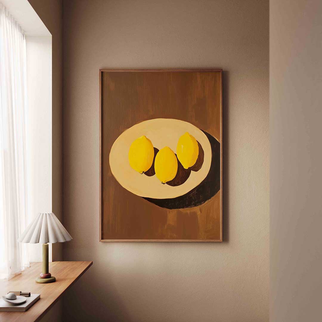 Citroenen op schaal – staande jungle wanddecoratie van WallArtistic