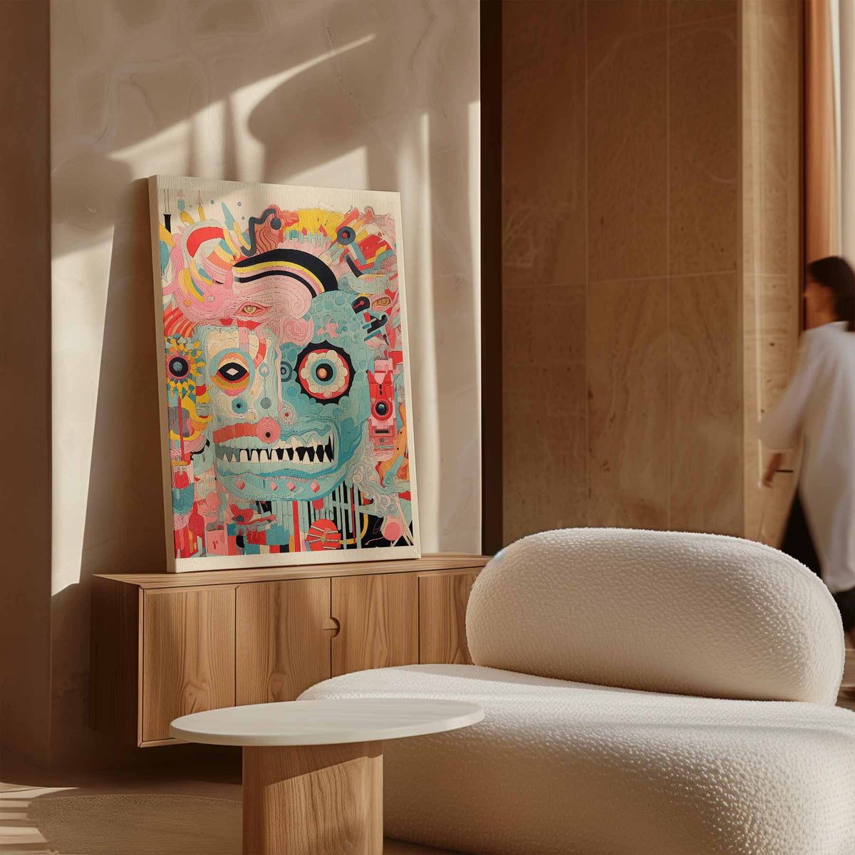 Kleurrijke Chaos – modern portret kunstwerk van WallArtistic
